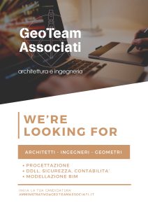 GEOTEAM ASSOCIATI RICERCA COLLABORATORI DA INSERIRE NEL TEAM